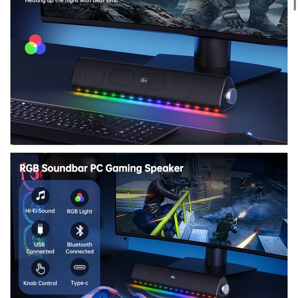 Computer Speakers, Bluetooth Desktop Speakers - Picture 7 of 9